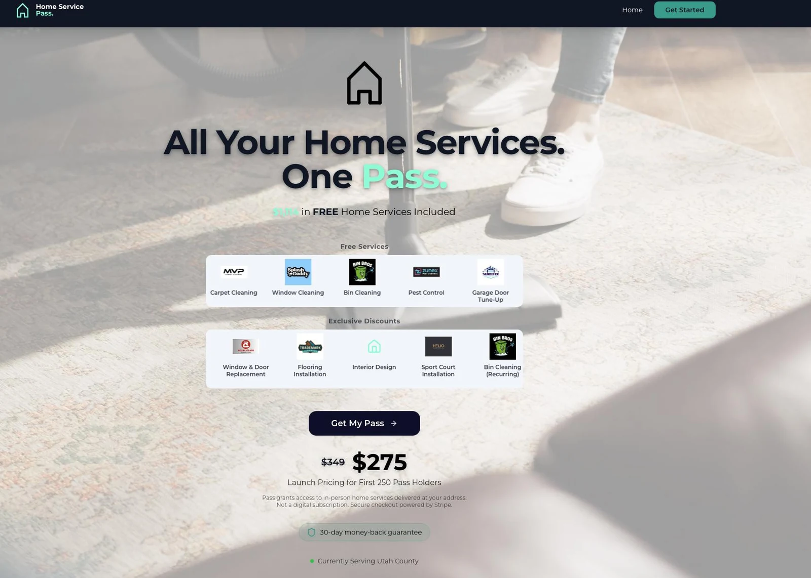 App home screen + provider dashboard composite